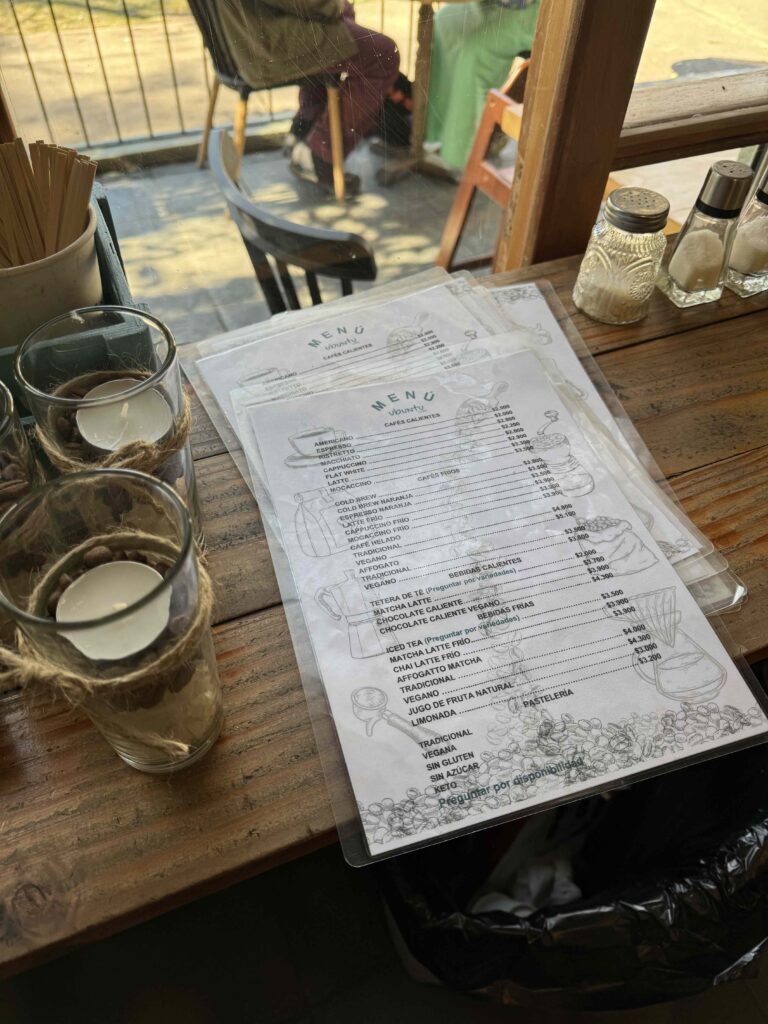 Ubuntu Cafe menu