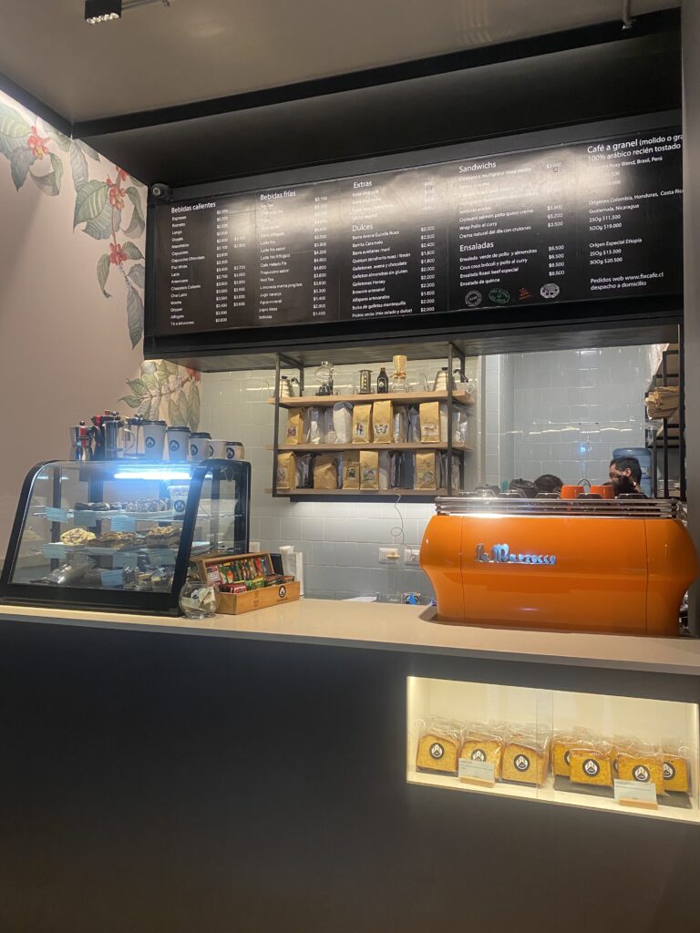 FIX Cafe menu con tabla de precios